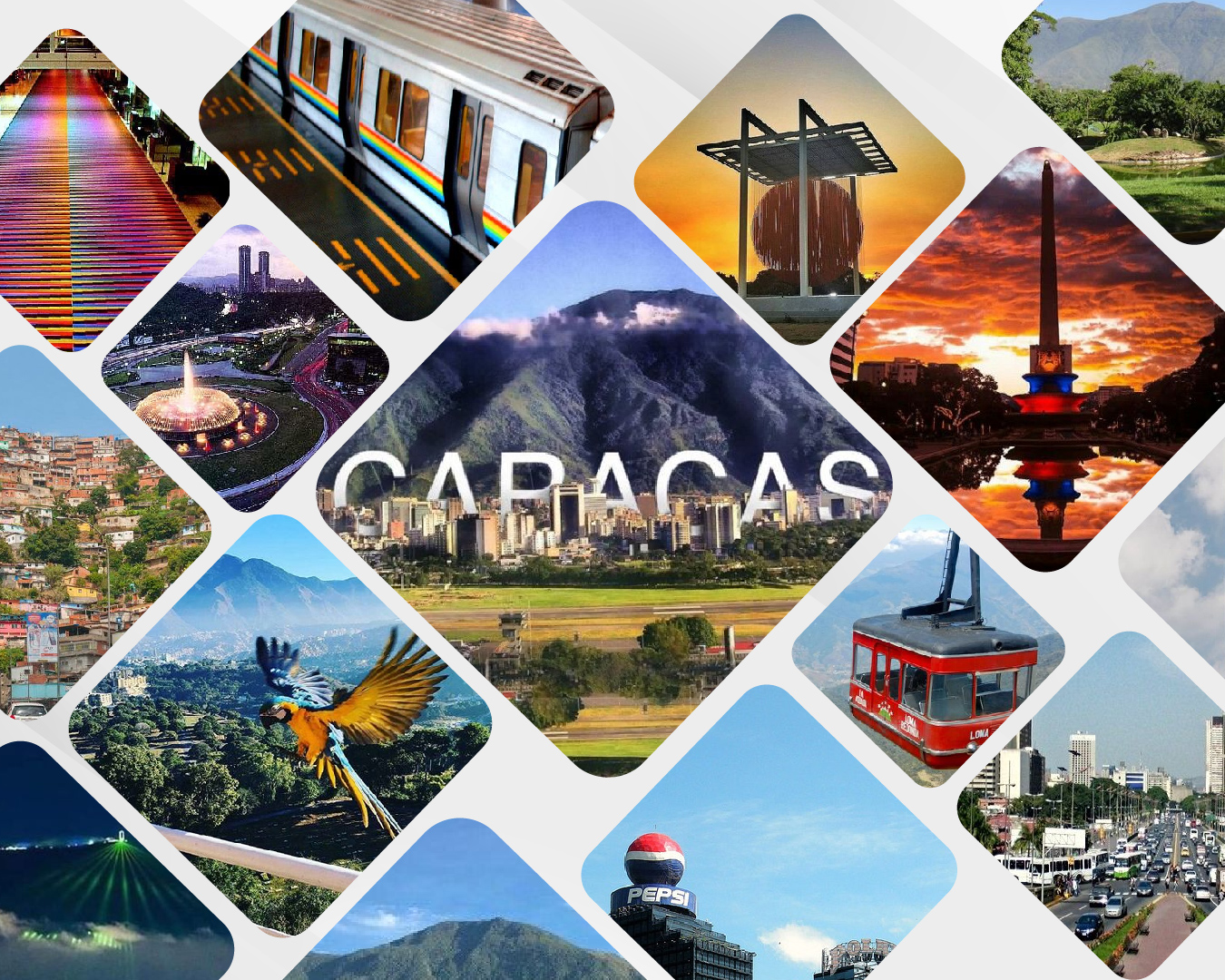 Collage fotográfico de la ciudad de Caracas